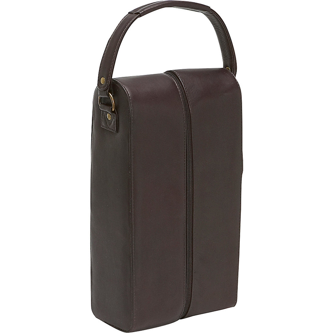 LeDonne Leather 2 Bottle Wine Tote - Frontside Cafe