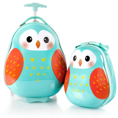 Heys Travel Tots Owl Luggage & Backpack Set - Frontside Full Set