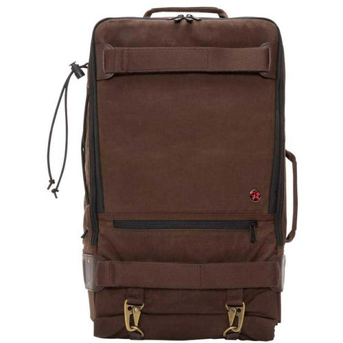 Manhattan Portage Waxed Nylon Dekalb Backpack - Brown Frontview