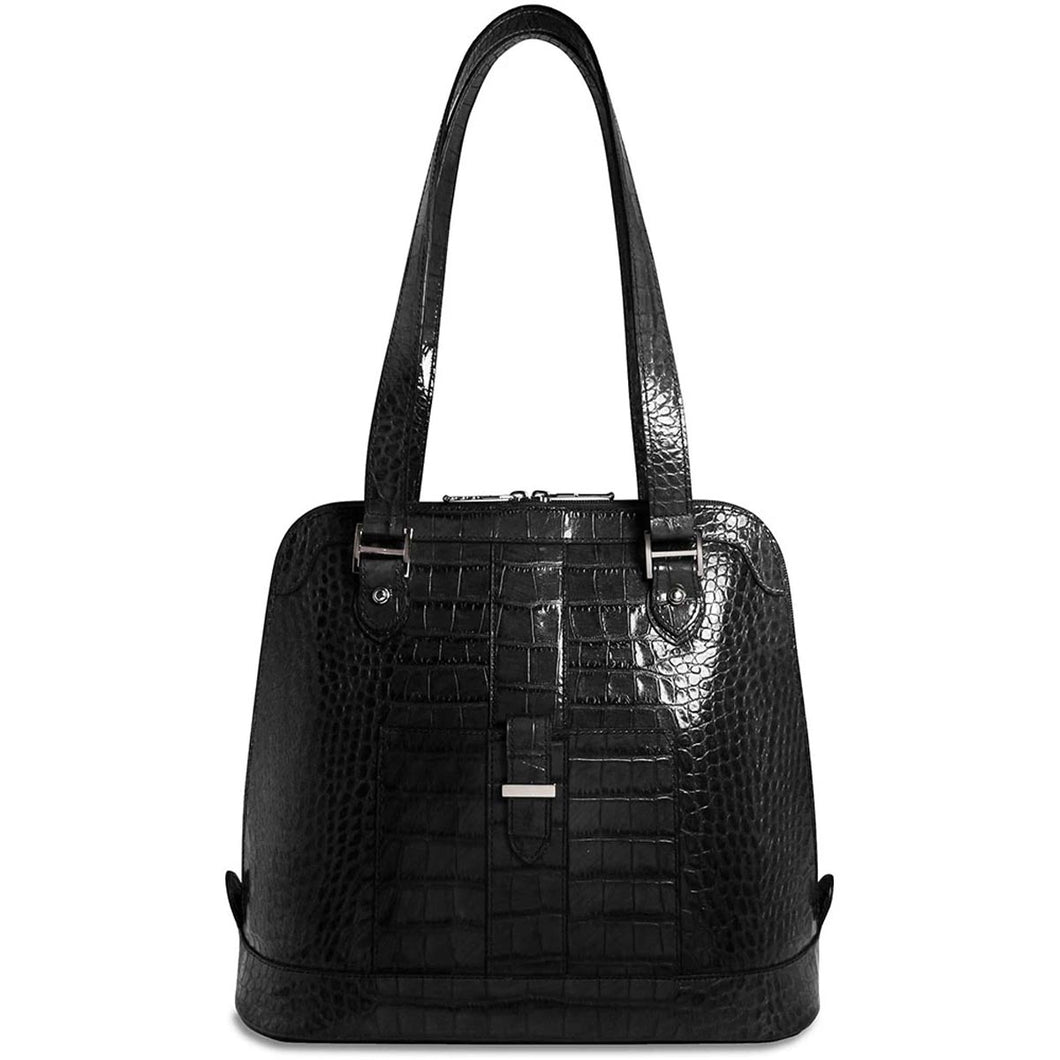 Jack Georges Croco Paulina Dome Tote - Lexington Luggage