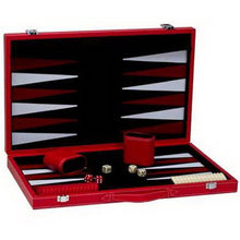 Load image into Gallery viewer, CHH Games 15&quot; Red Leatherette Backgammon Set - Lexington Luggage
