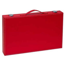 Load image into Gallery viewer, CHH Games 15&quot; Red Leatherette Backgammon Set - Lexington Luggage
