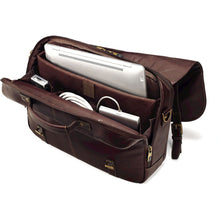 Load image into Gallery viewer, Samsonite Leather Business Cases Flapover Case Dbl Gusset - Lexington Luggage
