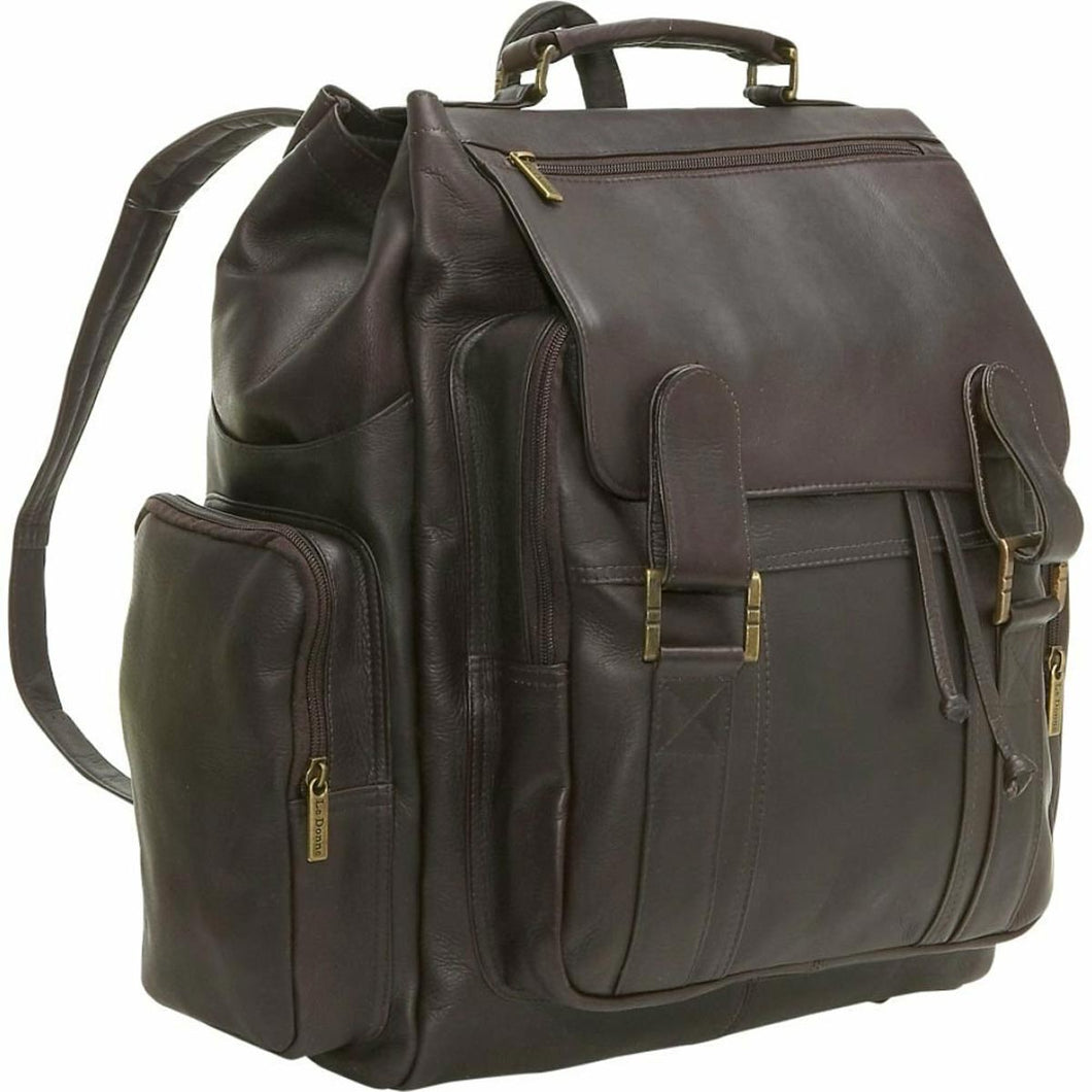 LeDonne Leather Large Traveler Backpack - cafe