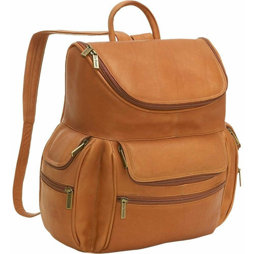 LeDonne Leather Laptop Backpack - tan