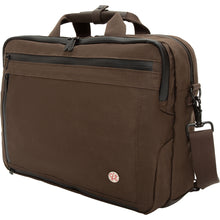 Load image into Gallery viewer, Manhattan Portage Waxed Nylon Saratoga Briefcase - Brown Profile
