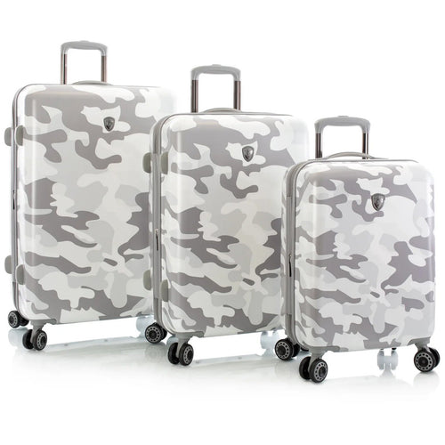 Heys White Camo Fashion Spinner 3pc Set - Frontside White Camo