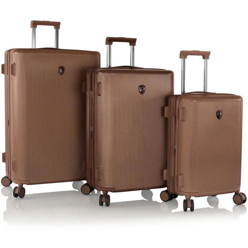 Heys Earth Tones 3 Piece Expandable Spinner Set - Frontside Umber