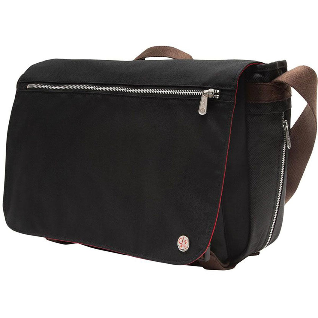 Manhattan Portage Waxed Nylon Whitehall Laptop Bag - Frontside Black