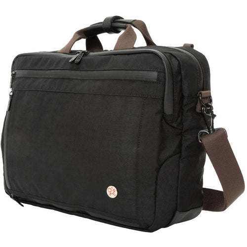 Manhattan Portage Waxed Nylon Saratoga Briefcase - Black Profile